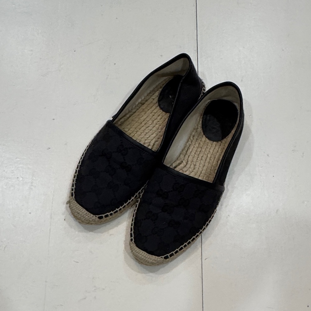 Gucci Black Espadrille Flats